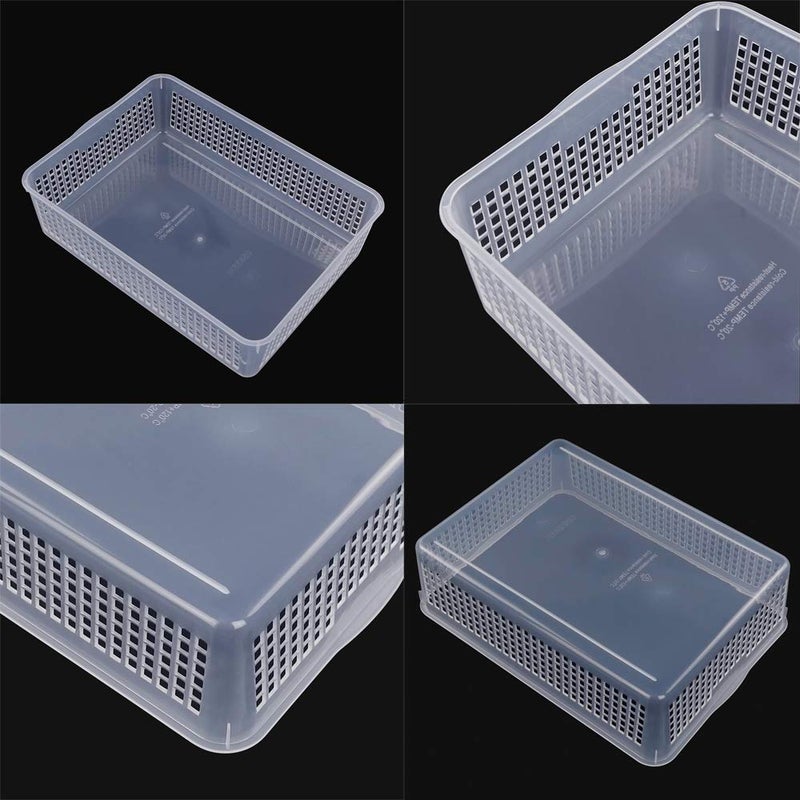 Kekow 6-Pack Clear Plastic Paper Storage Baskets Trays, File Storage Tray Basket - Image 3